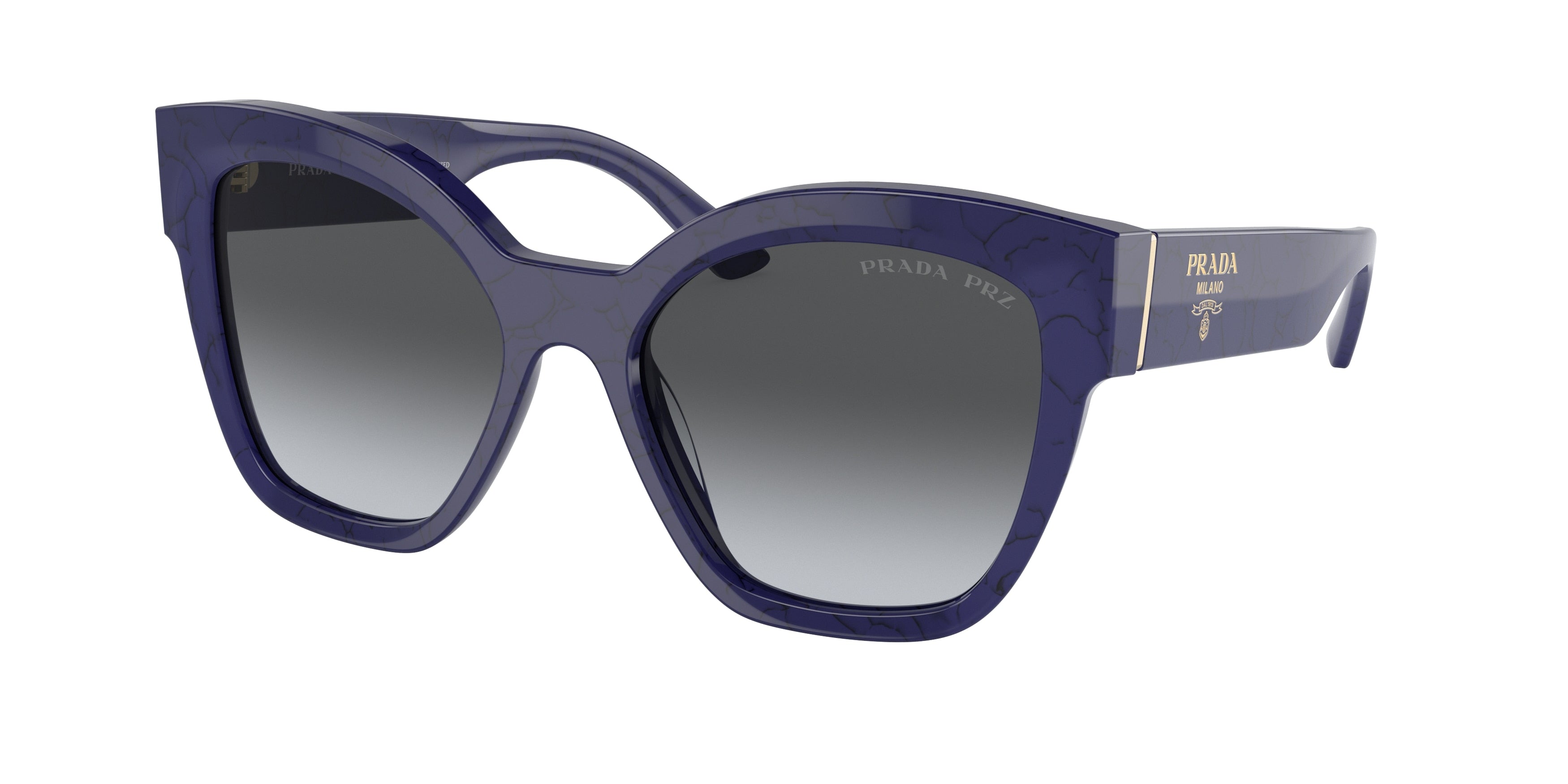 Prada PR17ZSF Square Sunglasses  18D5W1-Baltic Marble 55-140-17 - Color Map Blue