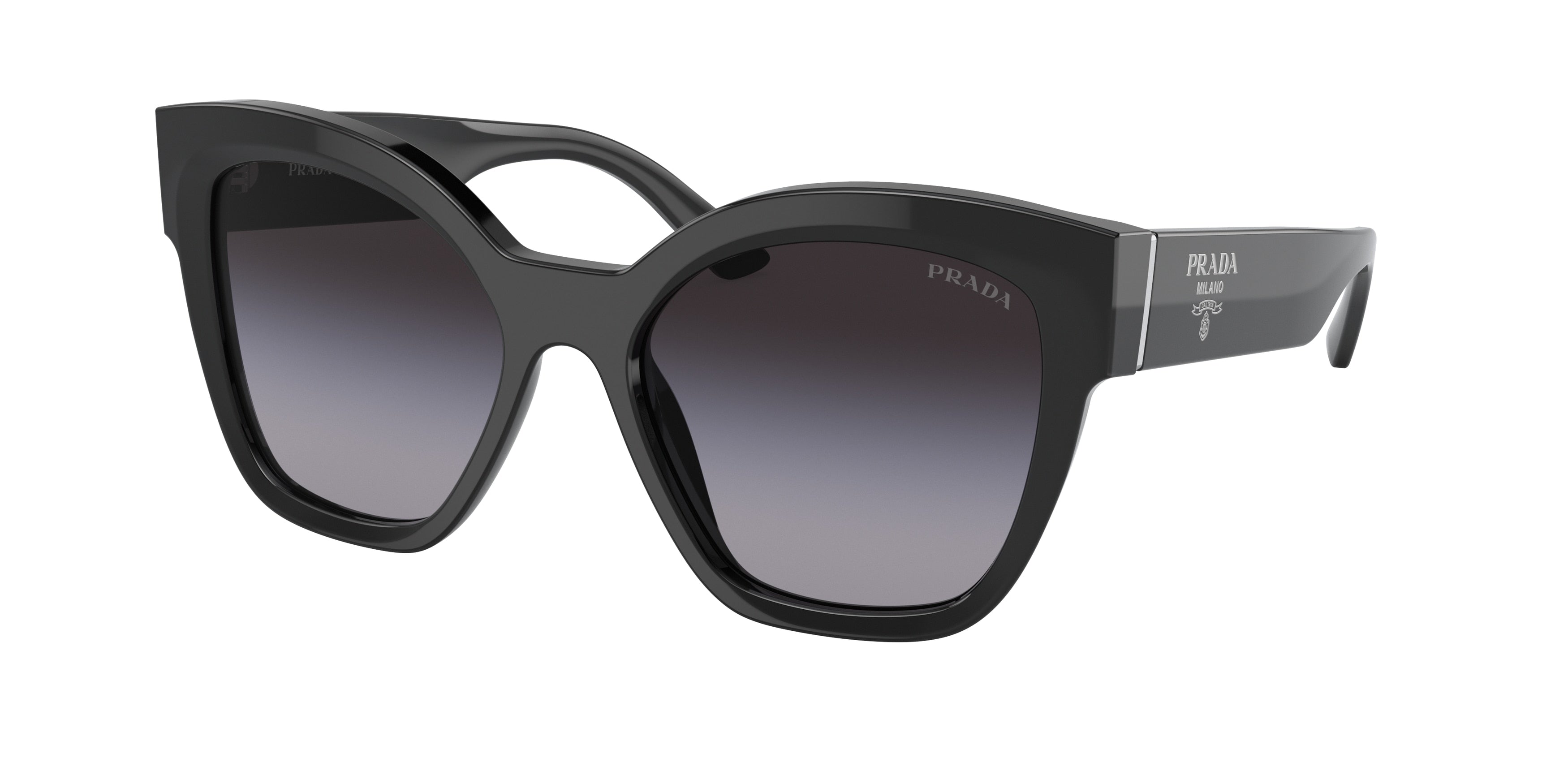 Prada PR17ZSF Square Sunglasses  1AB09S-Black 55-140-17 - Color Map Black