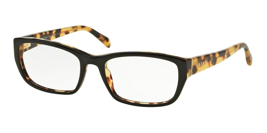 Prada HERITAGE PR18OVA Rectangle Eyeglasses  NAI1O1-TOP BLACK/MEDIUM HAVANA 54-18-135 - Color Map black