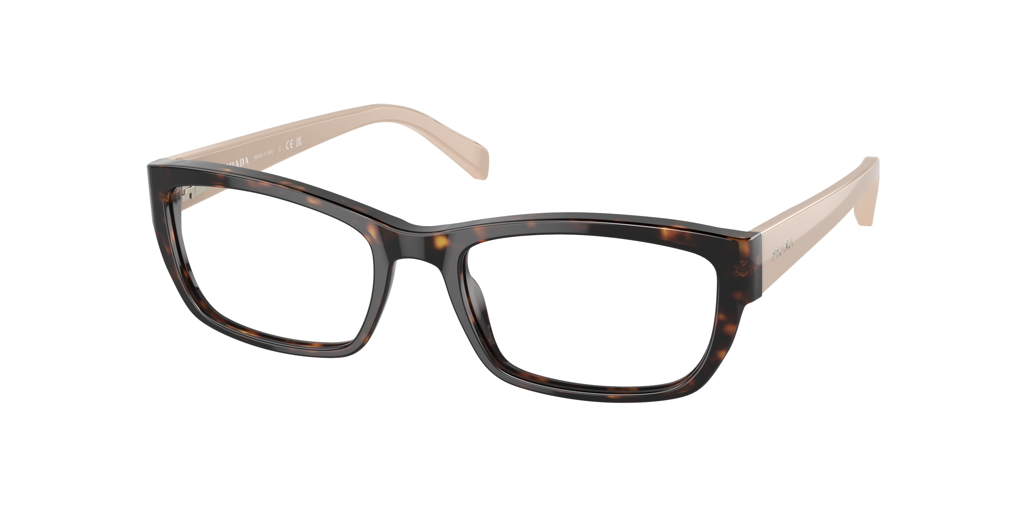 Prada HERITAGE PR18OV Rectangle Eyeglasses  14G1O1-Tortoise 54-135-18 - Color Map Tortoise