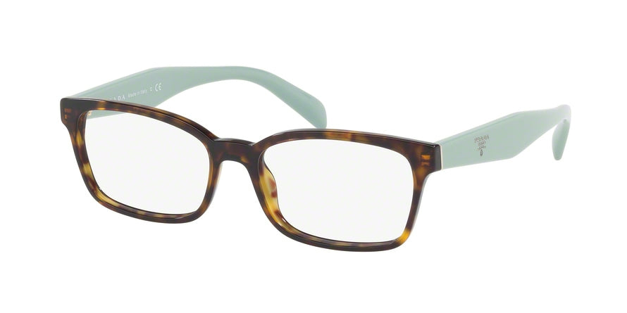Prada HERITAGE PR18TVF Rectangle Eyeglasses  2AU1O1-HAVANA 53-16-140 - Color Map havana