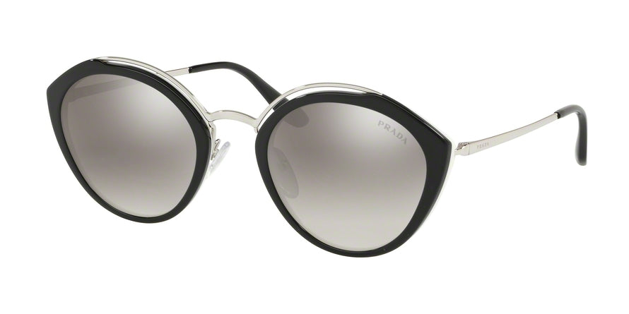 Prada CONCEPTUAL PR18US Phantos Sunglasses  4BK5O0-BLACK/IVORY/SILVER 53-24-140 - Color Map black