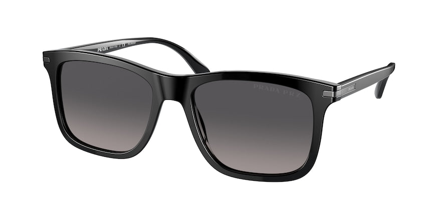 Prada PR18WSF Rectangle Sunglasses  1AB09G-BLACK 56-18-150 - Color Map black