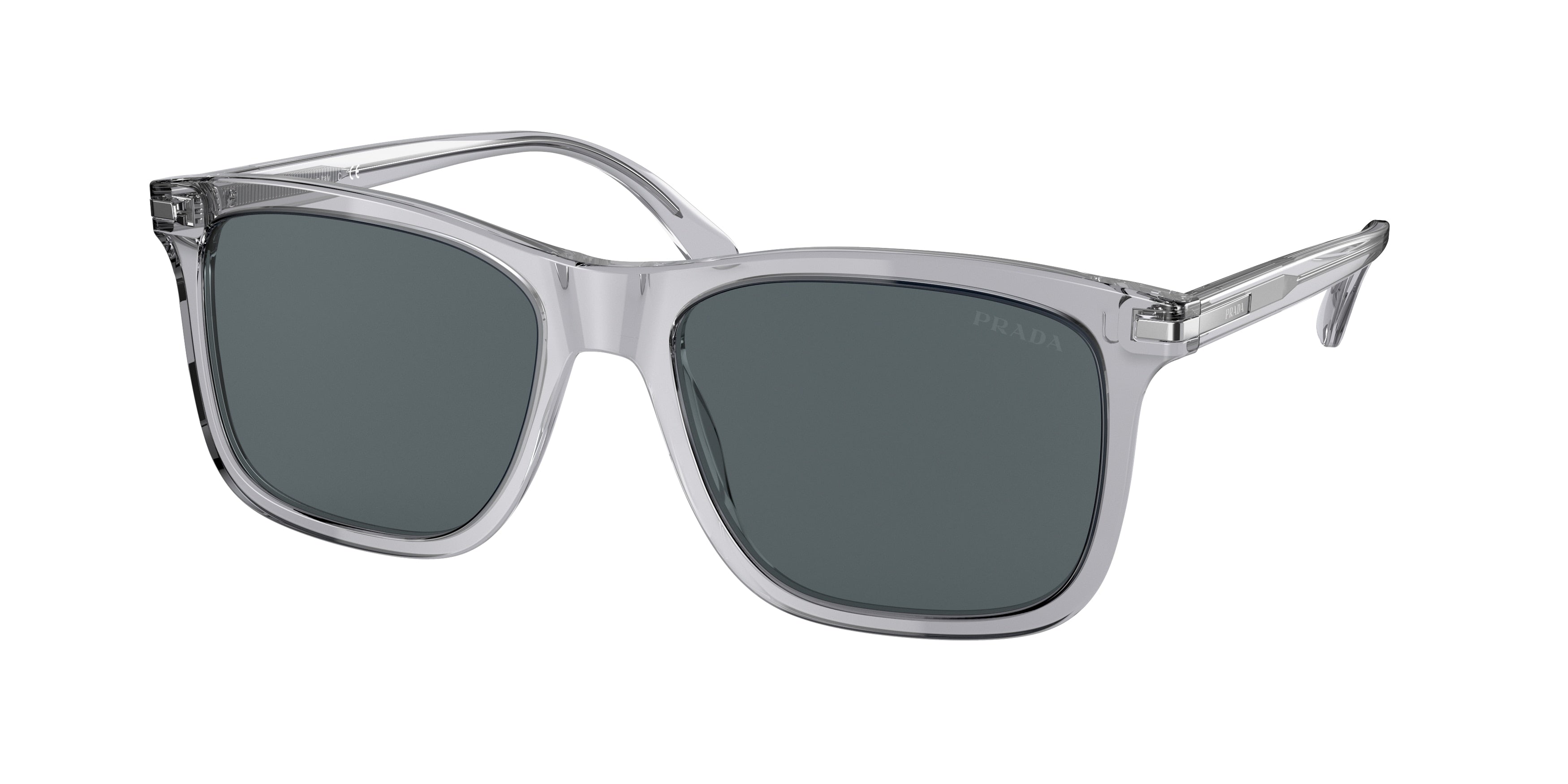 Prada PR18WS Rectangle Sunglasses  U430A9-Grey Crystal 56-150-18 - Color Map Grey