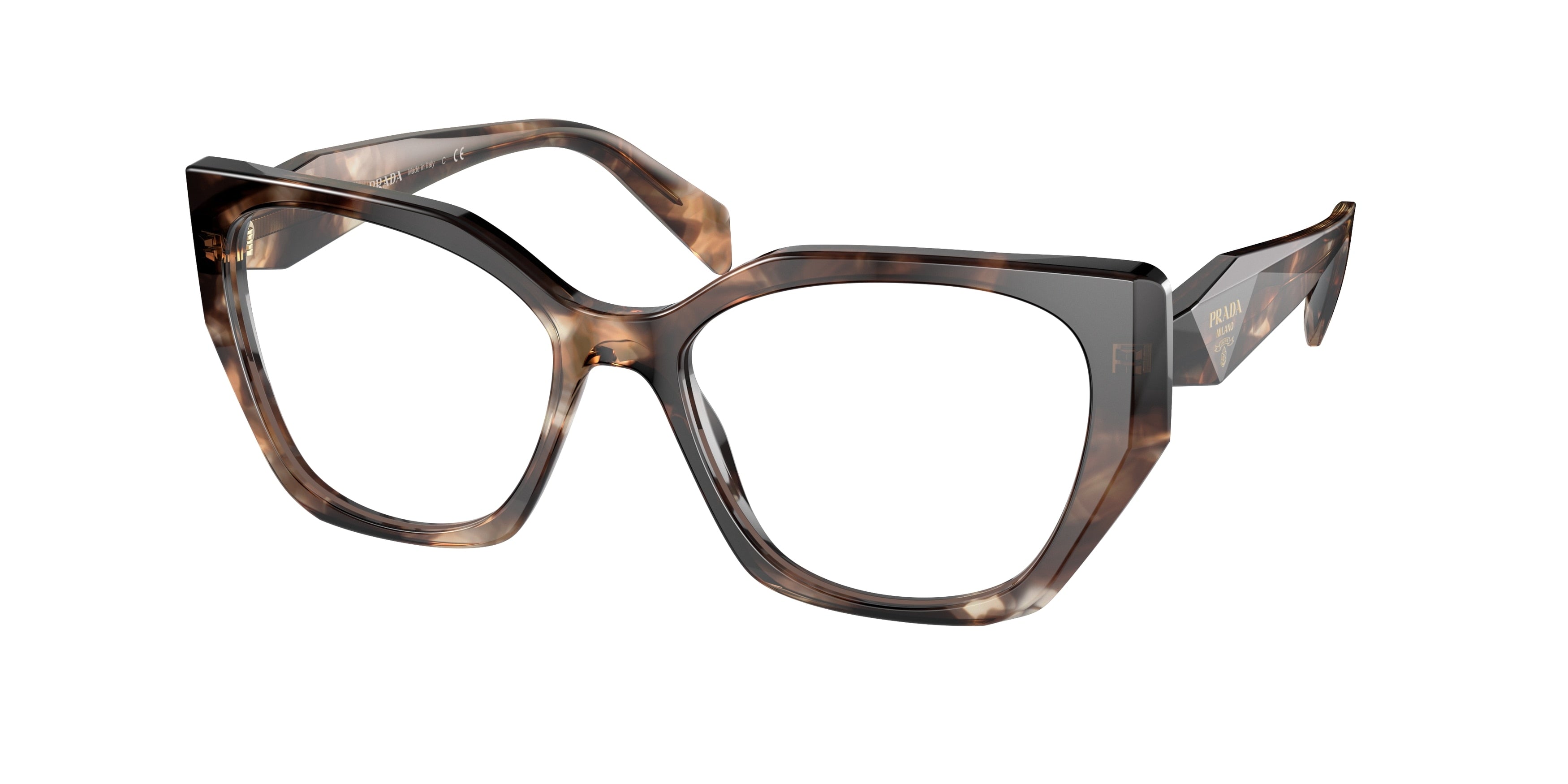 Prada PR18WV Irregular Eyeglasses  07R1O1-Caramel Tortoise 54-145-17 - Color Map Tortoise