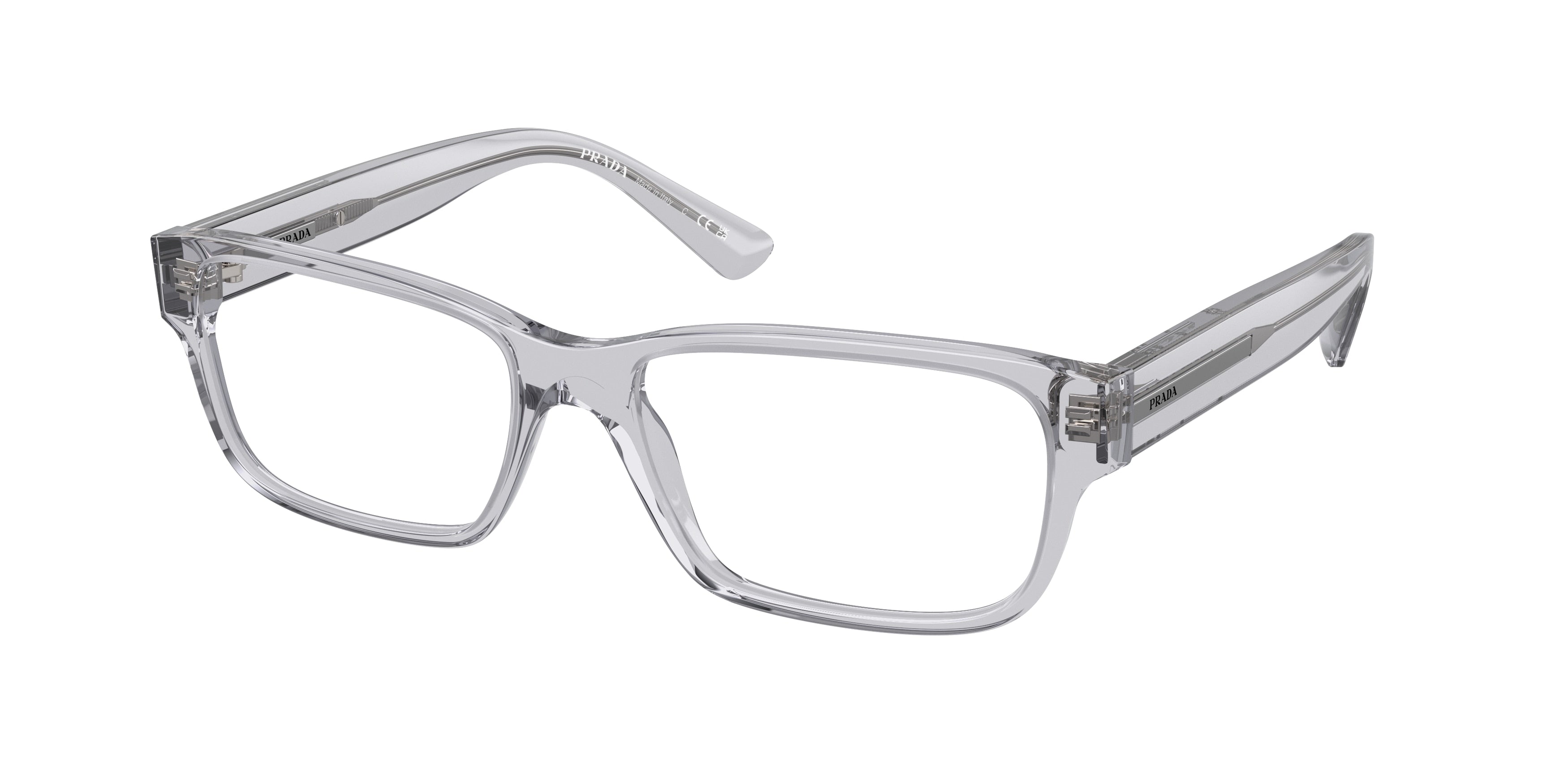 Prada PR18ZVF Pillow Eyeglasses  U431O1-Crystal Grey 57-140-16 - Color Map Grey