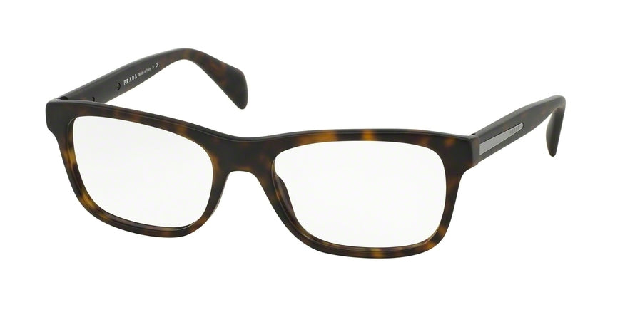 Prada PR19PV Rectangle Eyeglasses  HAQ1O1-MATTE HAVANA 55-18-140 - Color Map havana