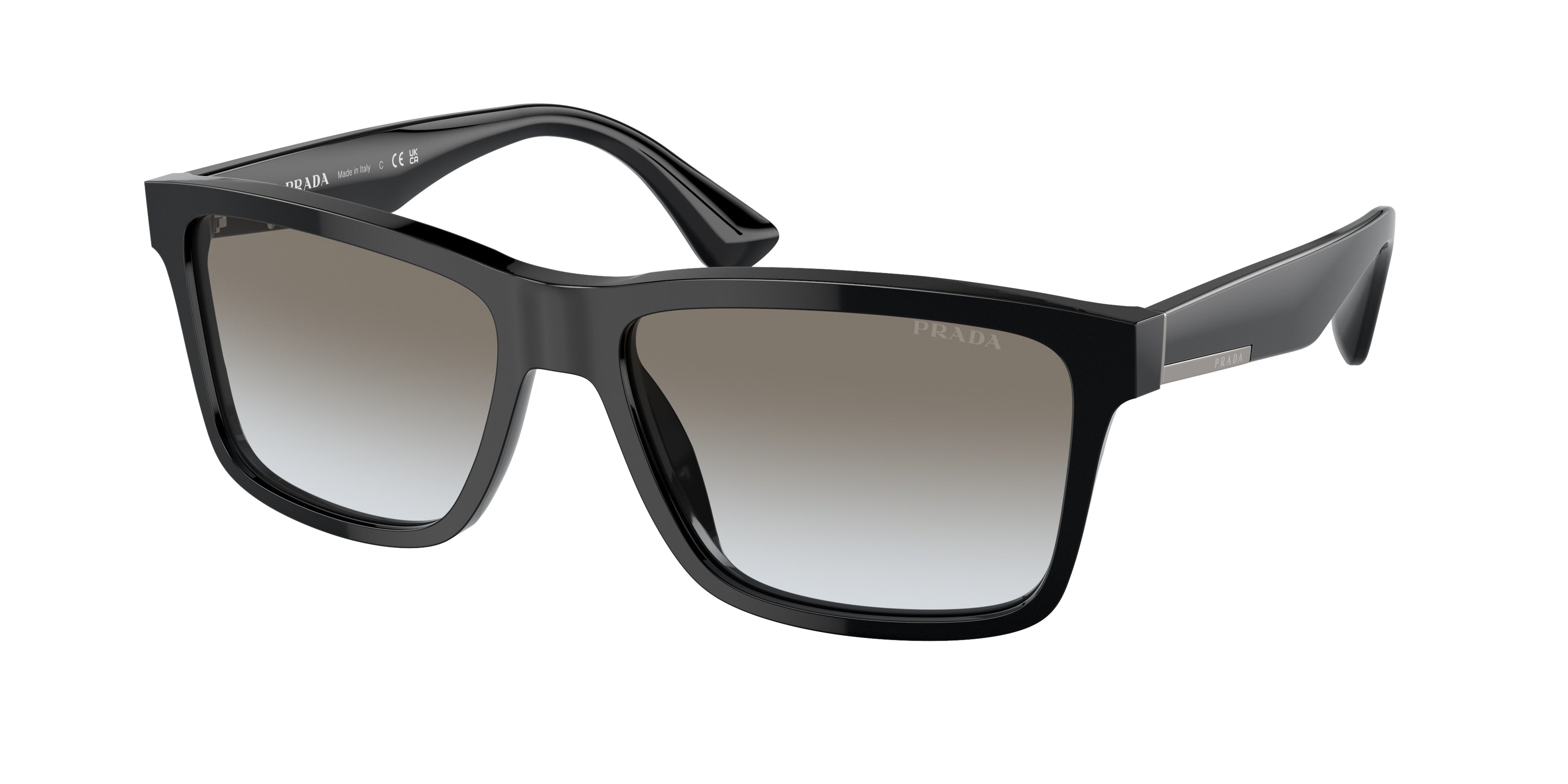 Prada CONCEPTUAL PR19SS Square Sunglasses  1AB0A7-Black 59-145-17 - Color Map Black