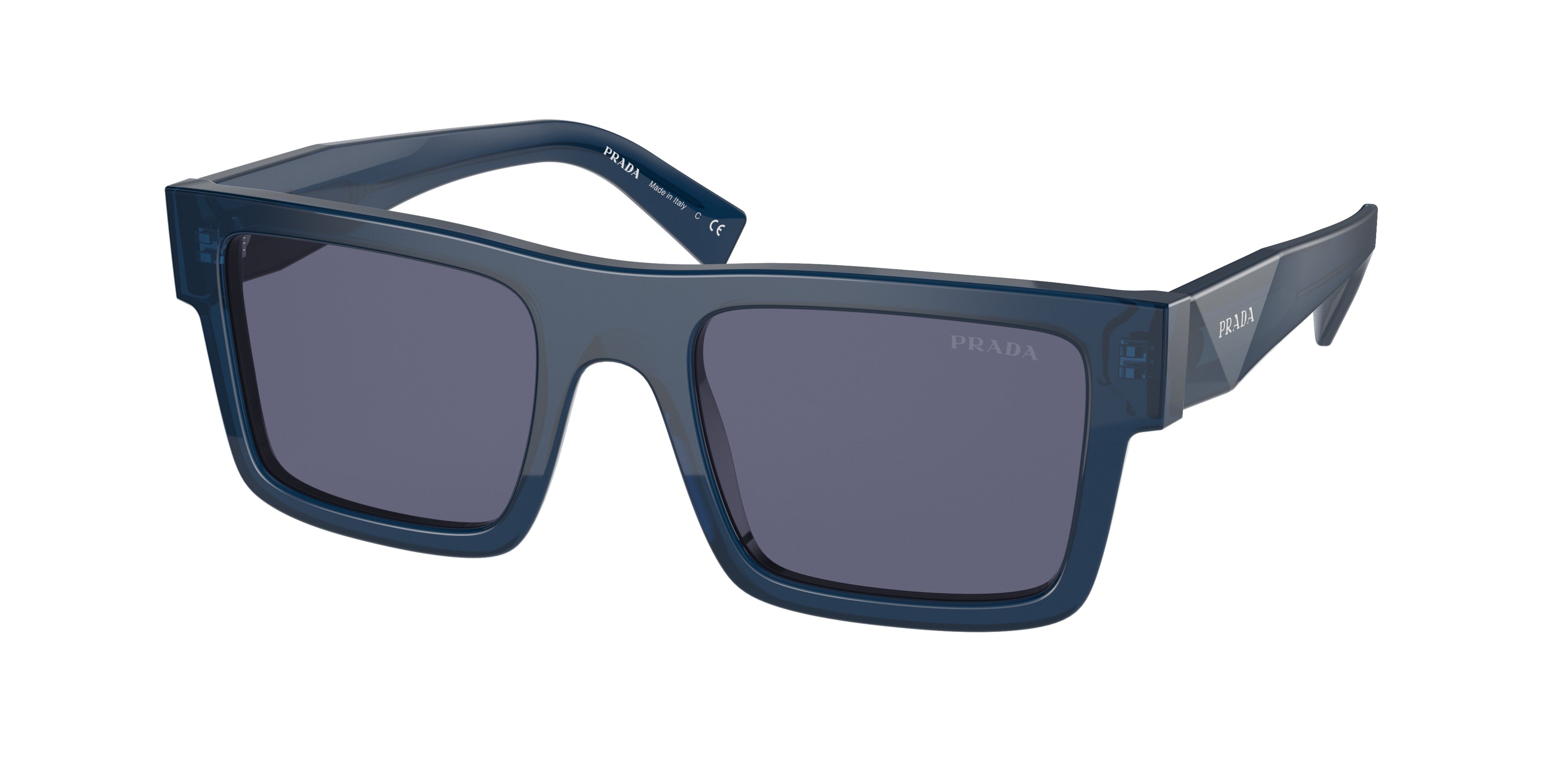Prada PR19WSF Rectangle Sunglasses  08Q420-Crystal Blue 51-145-20 - Color Map Blue