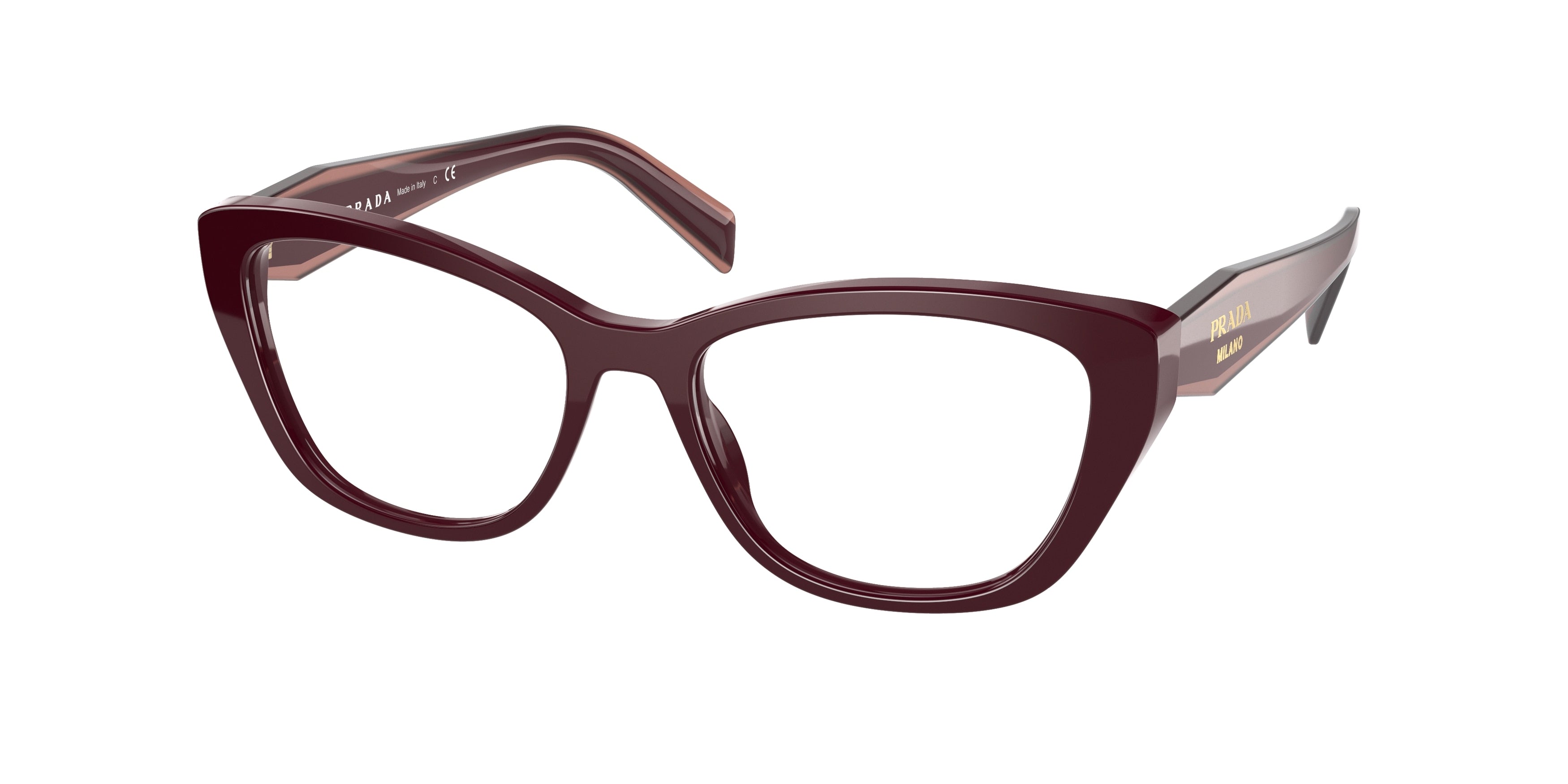 Prada PR19WV Cat Eye Eyeglasses  VIY1O1-Granet 53-140-17 - Color Map Violet