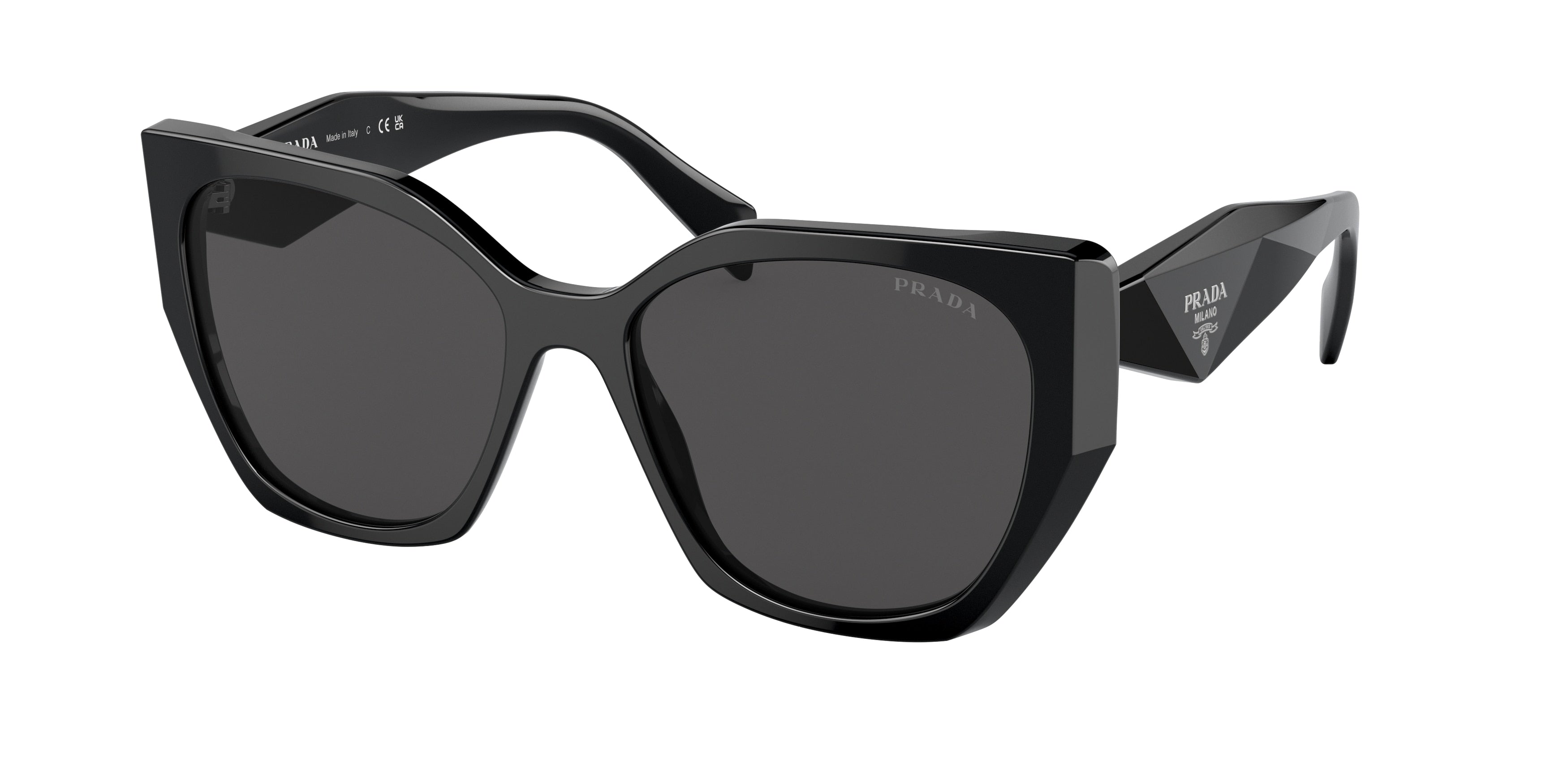 Prada PR19ZSF Pillow Sunglasses  1AB5S0-Black 56-145-16 - Color Map Black