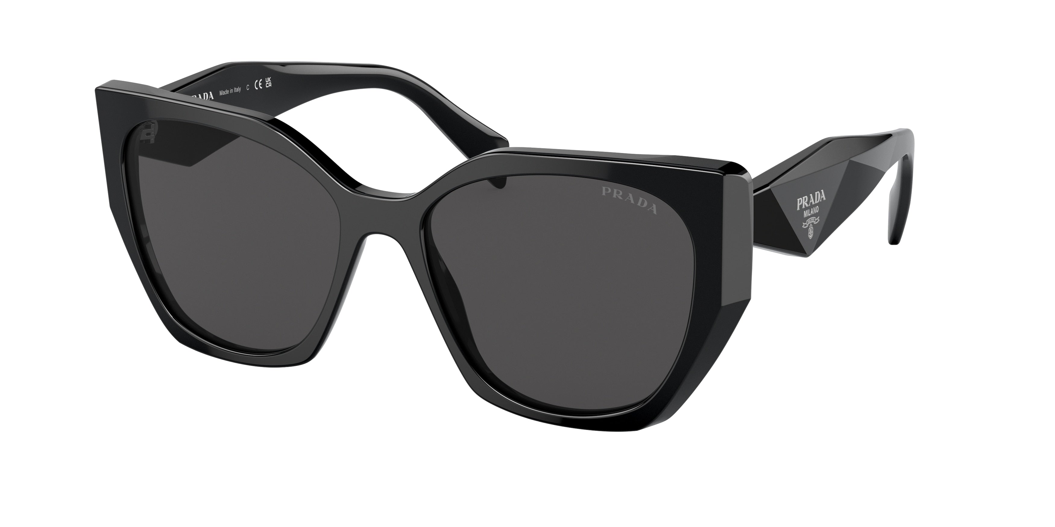 Prada PR19ZS Pillow Sunglasses  1AB5S0-Black 55-145-17 - Color Map Black