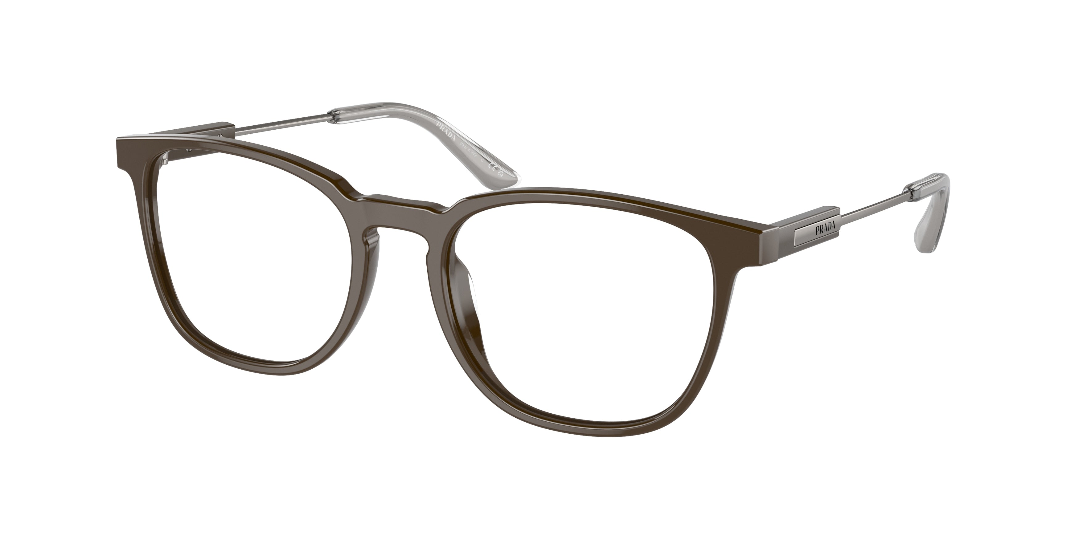 Prada PR19ZV Pillow Eyeglasses  11J1O1-Brown 53-140-19 - Color Map Brown