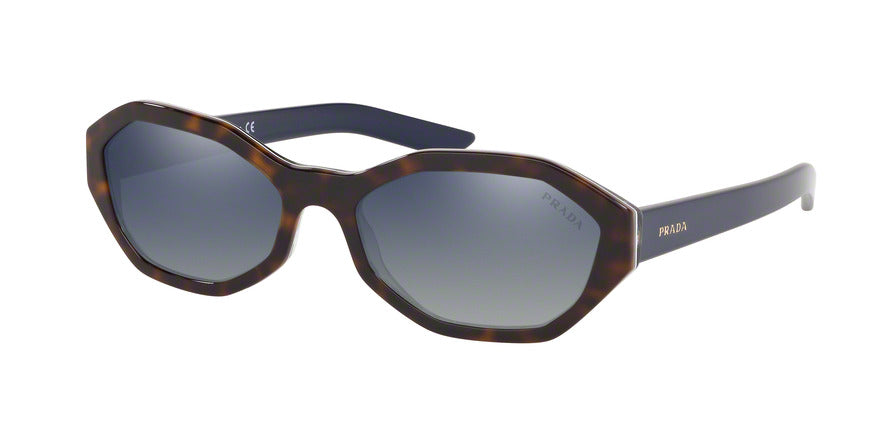 Prada CONCEPTUAL PR20VSF Irregular Sunglasses  5123A0-HAVANA/BLUE CHESS 56-17-140 - Color Map blue