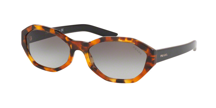 Prada CONCEPTUAL PR20VSF Irregular Sunglasses  UF33D0-ORANGE HAVANA 56-17-140 - Color Map havana