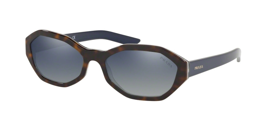 Prada MILLENIALS PR20VS Irregular Sunglasses  5123A0-HAVANA/BLUE CHESS 56-17-140 - Color Map blue
