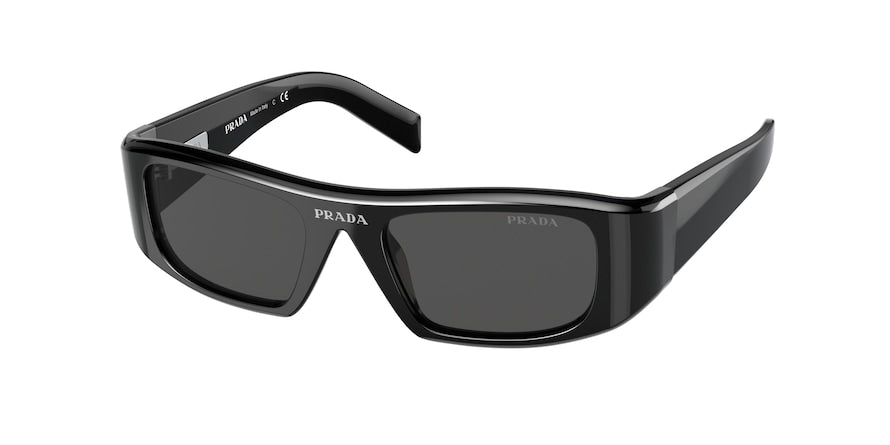 Prada PR20WSF Rectangle Sunglasses  1AB5S0-BLACK 52-18-135 - Color Map black