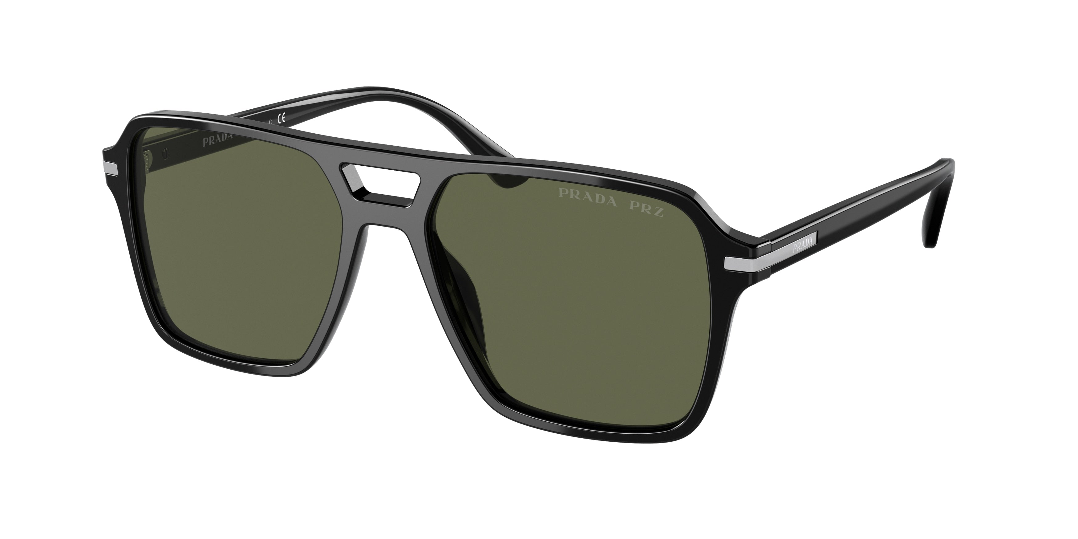 Prada PR20YSF Pilot Sunglasses  1AB03R-Black 56-150-16 - Color Map Black