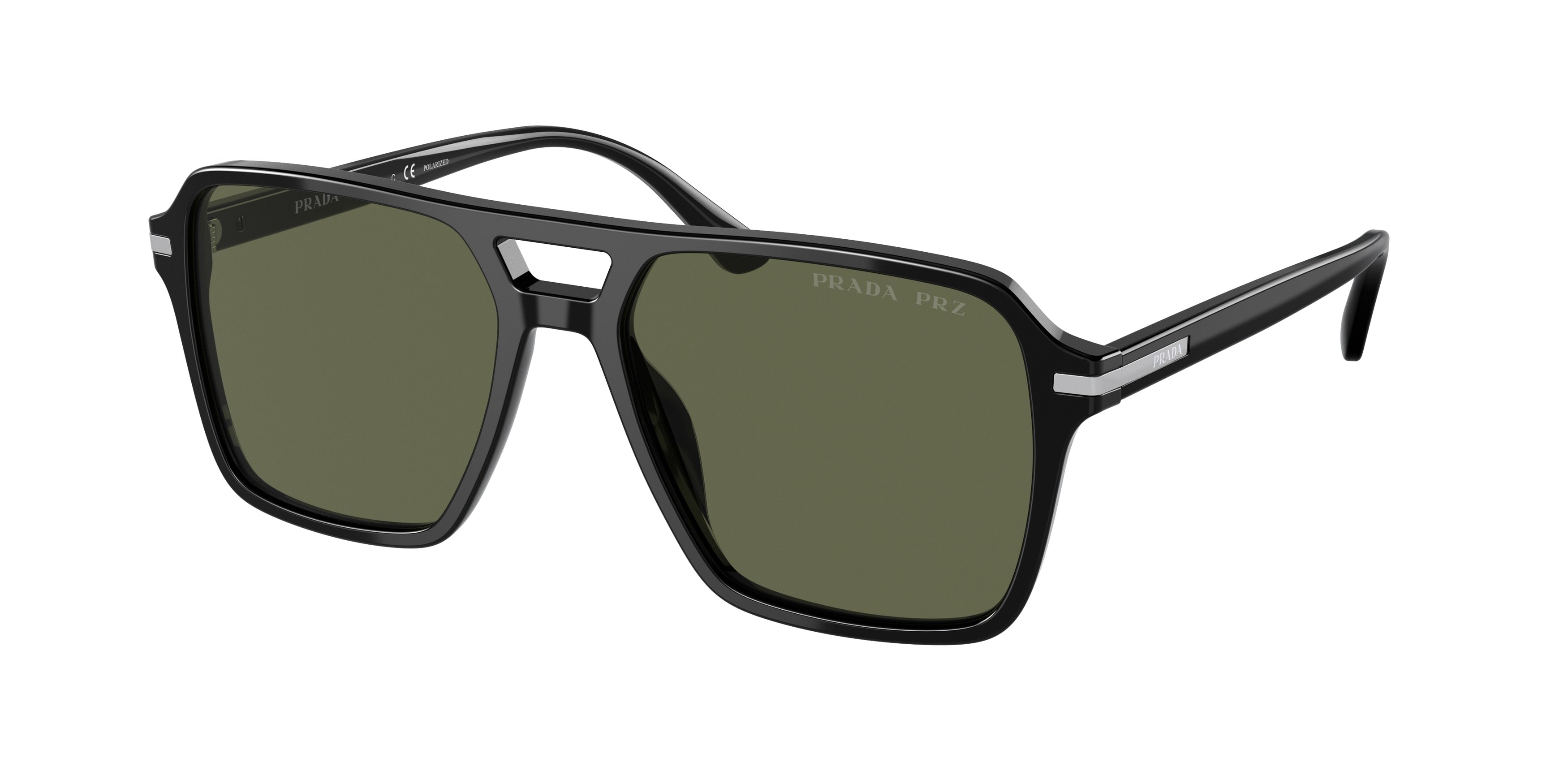 Prada PR20YS Pilot Sunglasses  1AB03R-Black 55-150-17 - Color Map Black