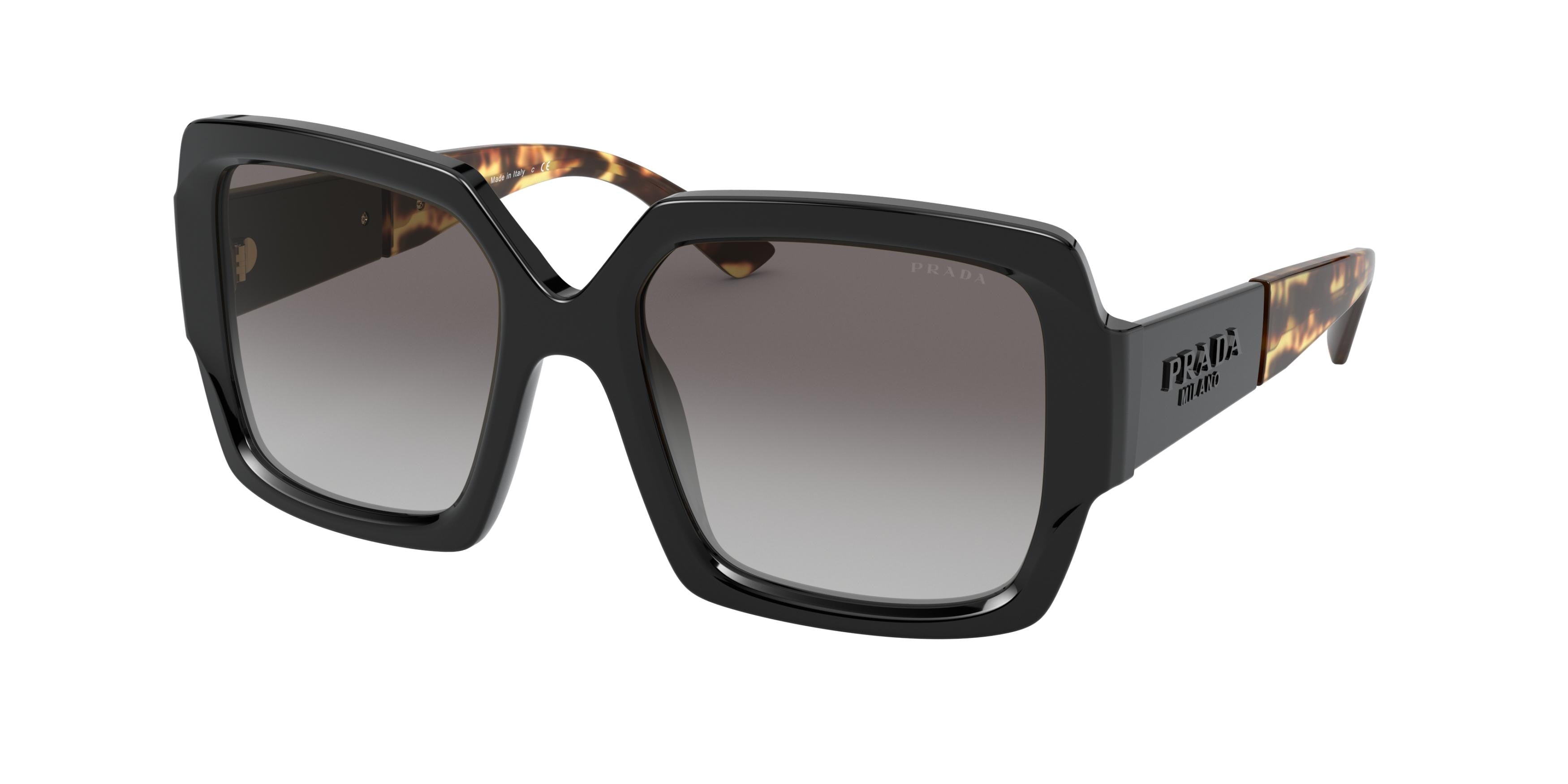Prada PR21XSF Pillow Sunglasses  1AB0A7-Black 55-140-19 - Color Map Black
