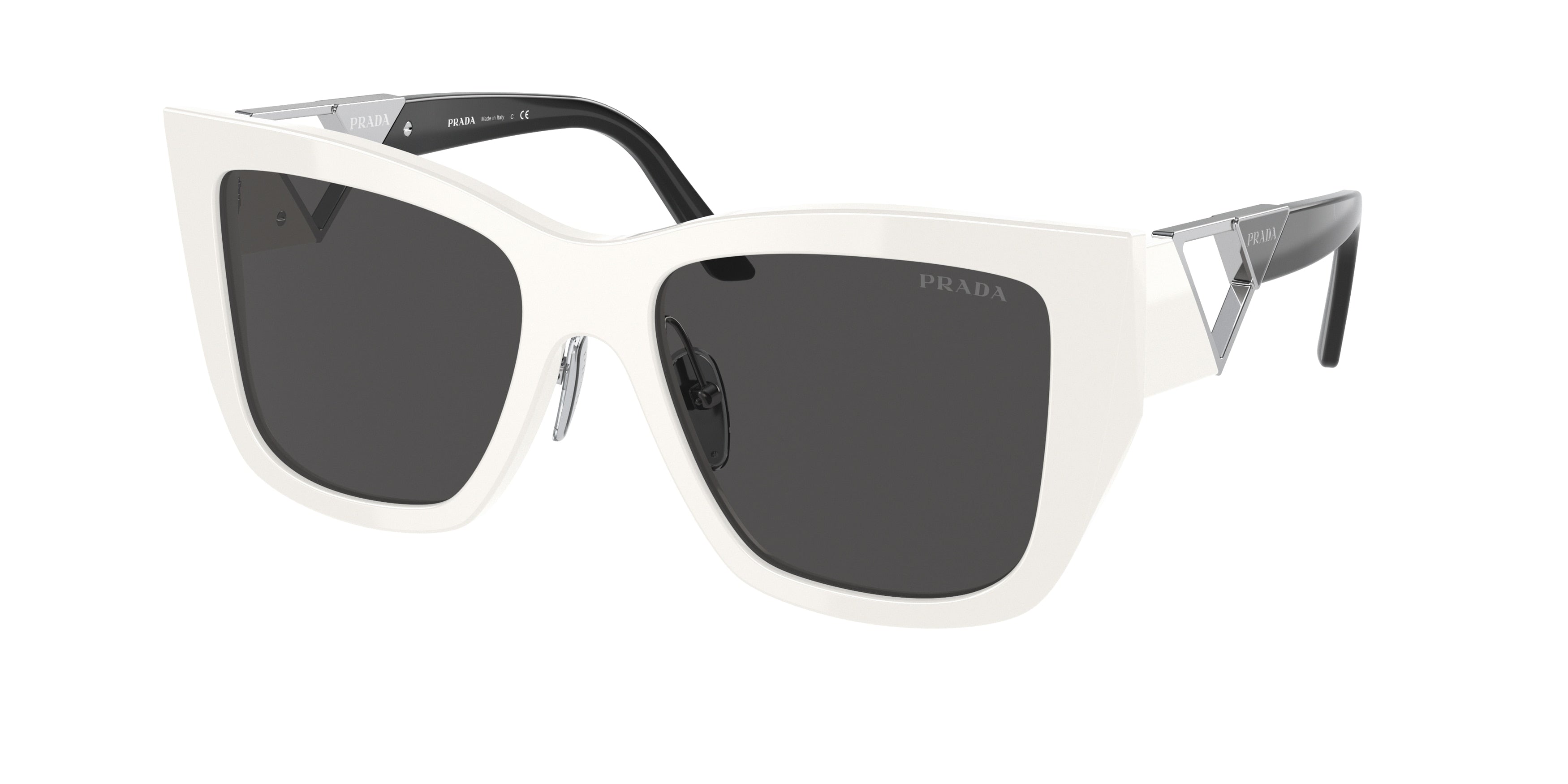 Prada PR21YS Square Sunglasses  1425S0-Talc 54-140-18 - Color Map White