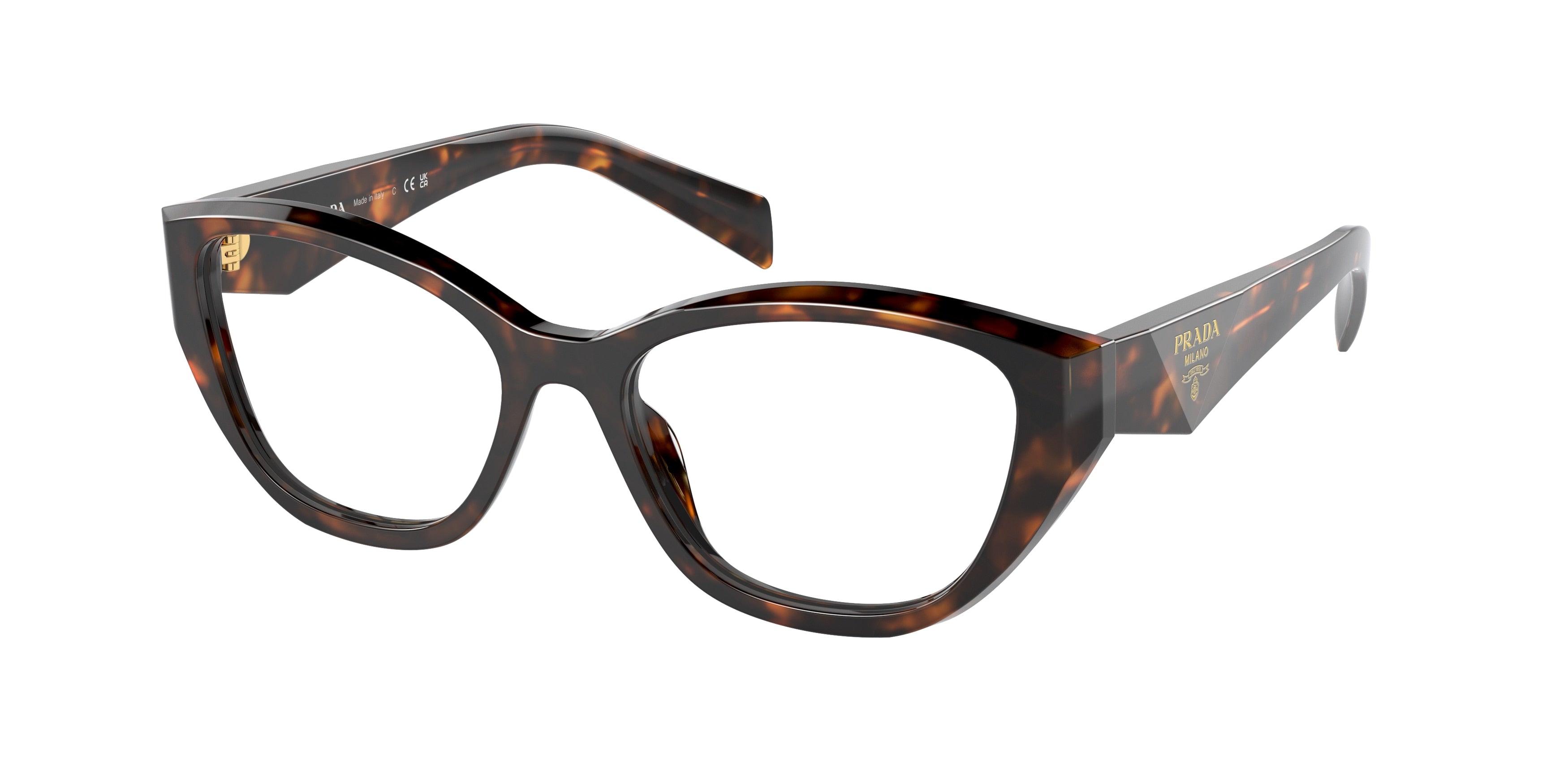 Prada PR21ZVF Irregular Eyeglasses  14L1O1-Honey Tortoise 55-145-16 - Color Map Tortoise