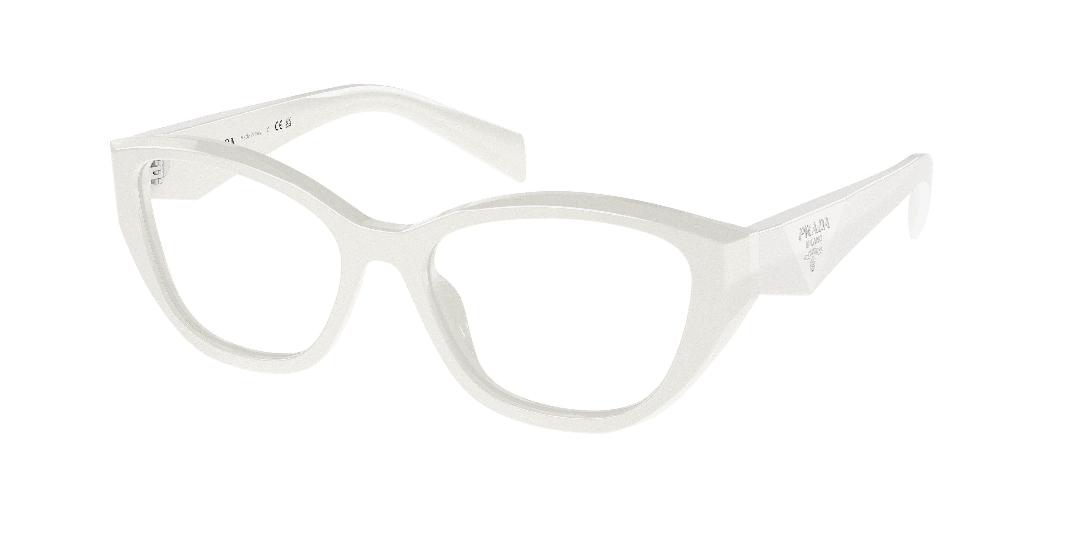 Prada PR21ZVF Irregular Eyeglasses  17K1O1-Black/White 55-145-16 - Color Map Black