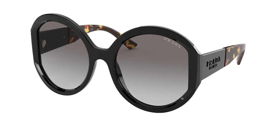 Prada PR22XSF Round Sunglasses  1AB0A7-BLACK 58-19-140 - Color Map black