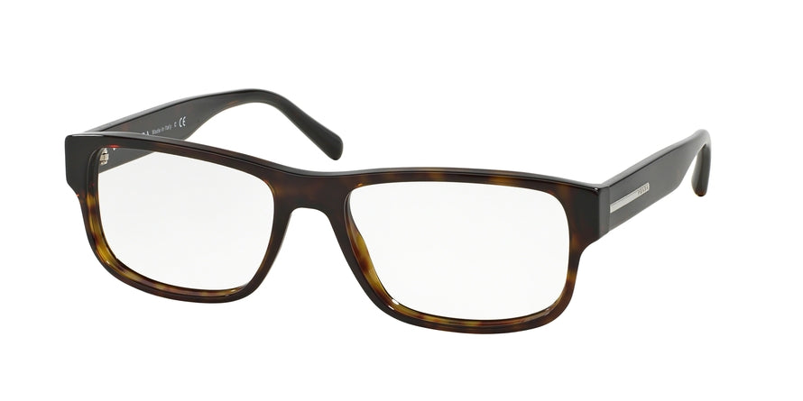Prada PR23RV Rectangle Eyeglasses  2AU1O1-HAVANA 54-17-145 - Color Map havana