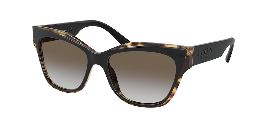 Prada PR23XS Cat Eye Sunglasses  3890A7-BLACK/HAVANA MEDIA 53-16-140 - Color Map black