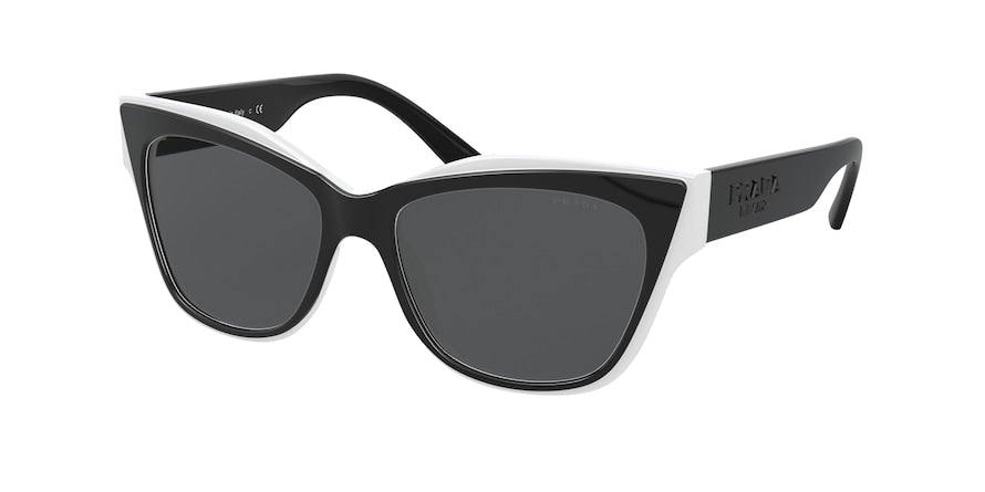 Prada PR23XS Cat Eye Sunglasses  YC45S0-BLACK/WHITE 53-16-140 - Color Map black