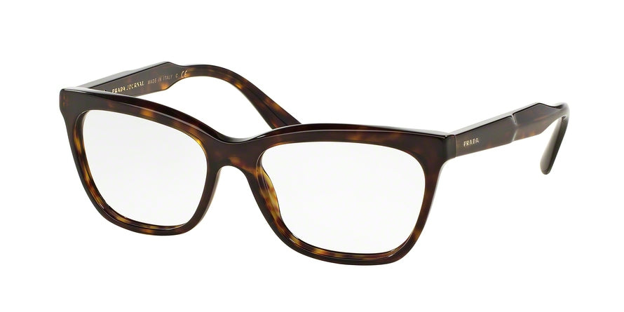 Prada JOURNAL PR24SV Cat Eye Eyeglasses  2AU1O1-HAVANA 53-16-140 - Color Map havana