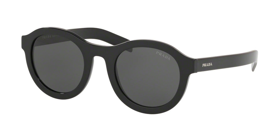 Prada CONCEPTUAL PR24VSF Round Sunglasses  1AB5S0-BLACK 49-23-145 - Color Map black