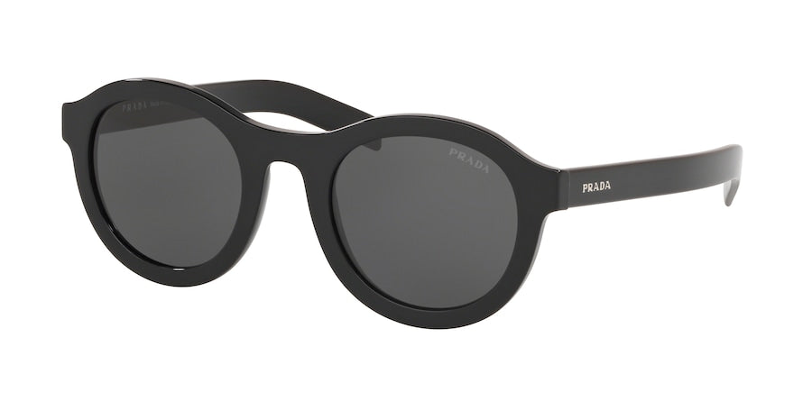 Prada CONCEPTUAL PR24VS Round Sunglasses  1AB5S0-BLACK 49-23-145 - Color Map black