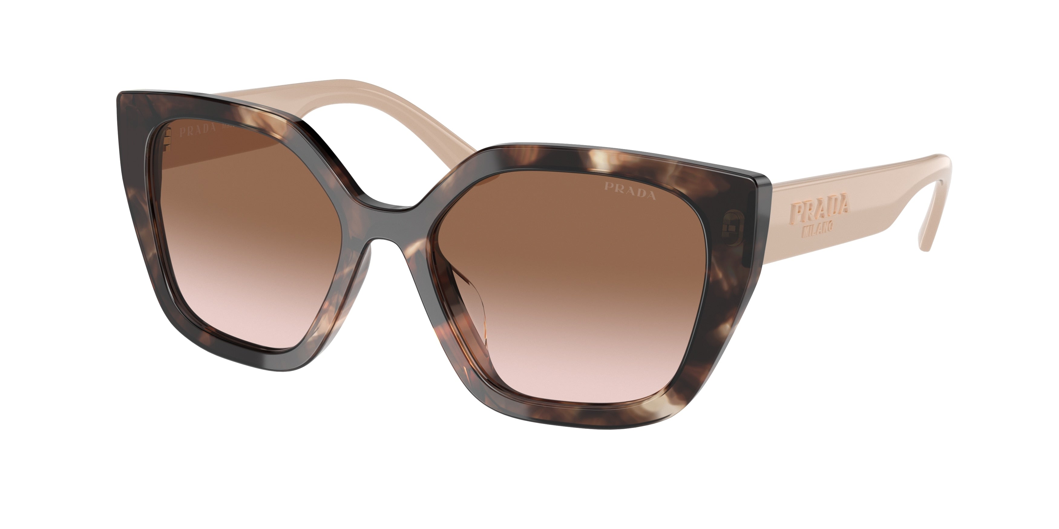 Prada PR24XS Rectangle Sunglasses  07R0A6-Caramel Tortoise 52-140-18 - Color Map Tortoise