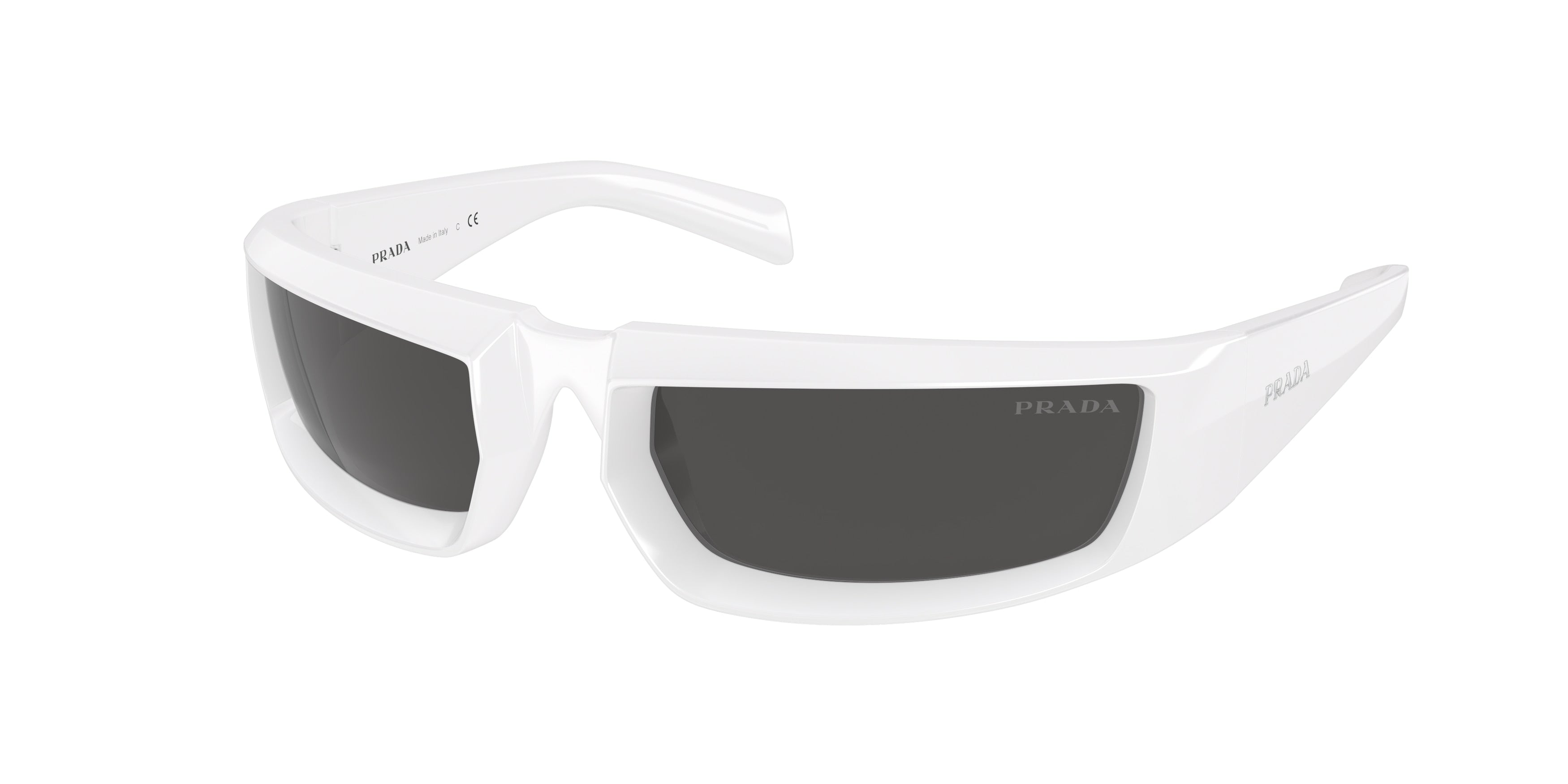 Prada PR25YS Rectangle Sunglasses  4615S0-White 63-120-20 - Color Map White