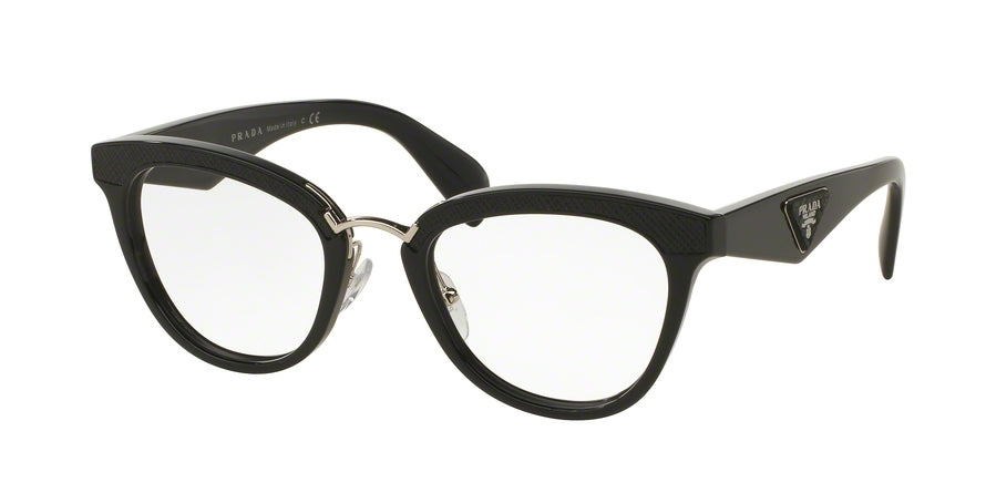 Prada ORNATE PR26SV Square Eyeglasses  1AB1O1-BLACK 51-21-140 - Color Map black