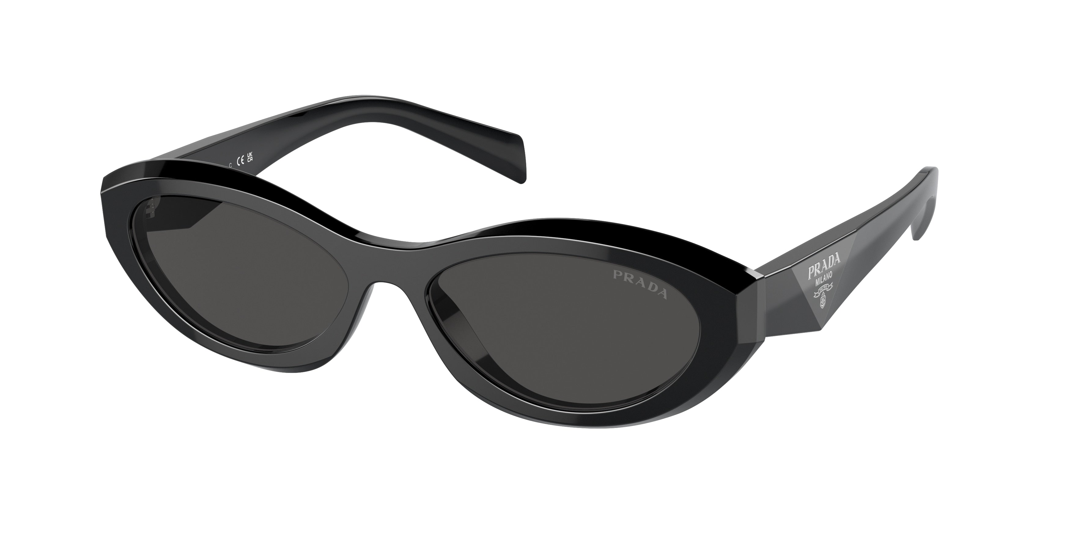 Prada PR26ZS Irregular Sunglasses  16K08Z-Black 55-145-16 - Color Map Black