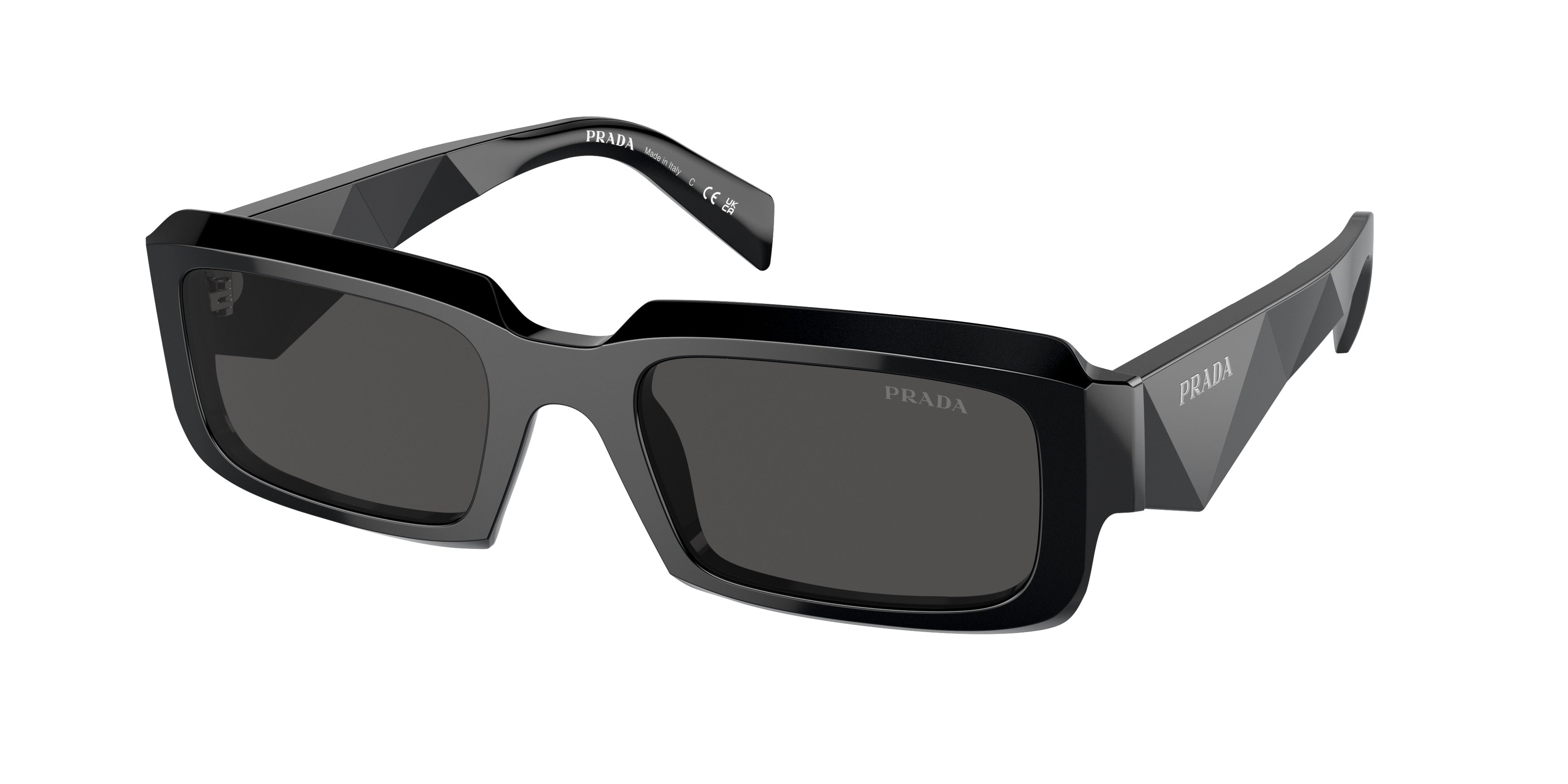 Prada PR27ZSF Irregular Sunglasses  16K08Z-Black 55-145-19 - Color Map Black