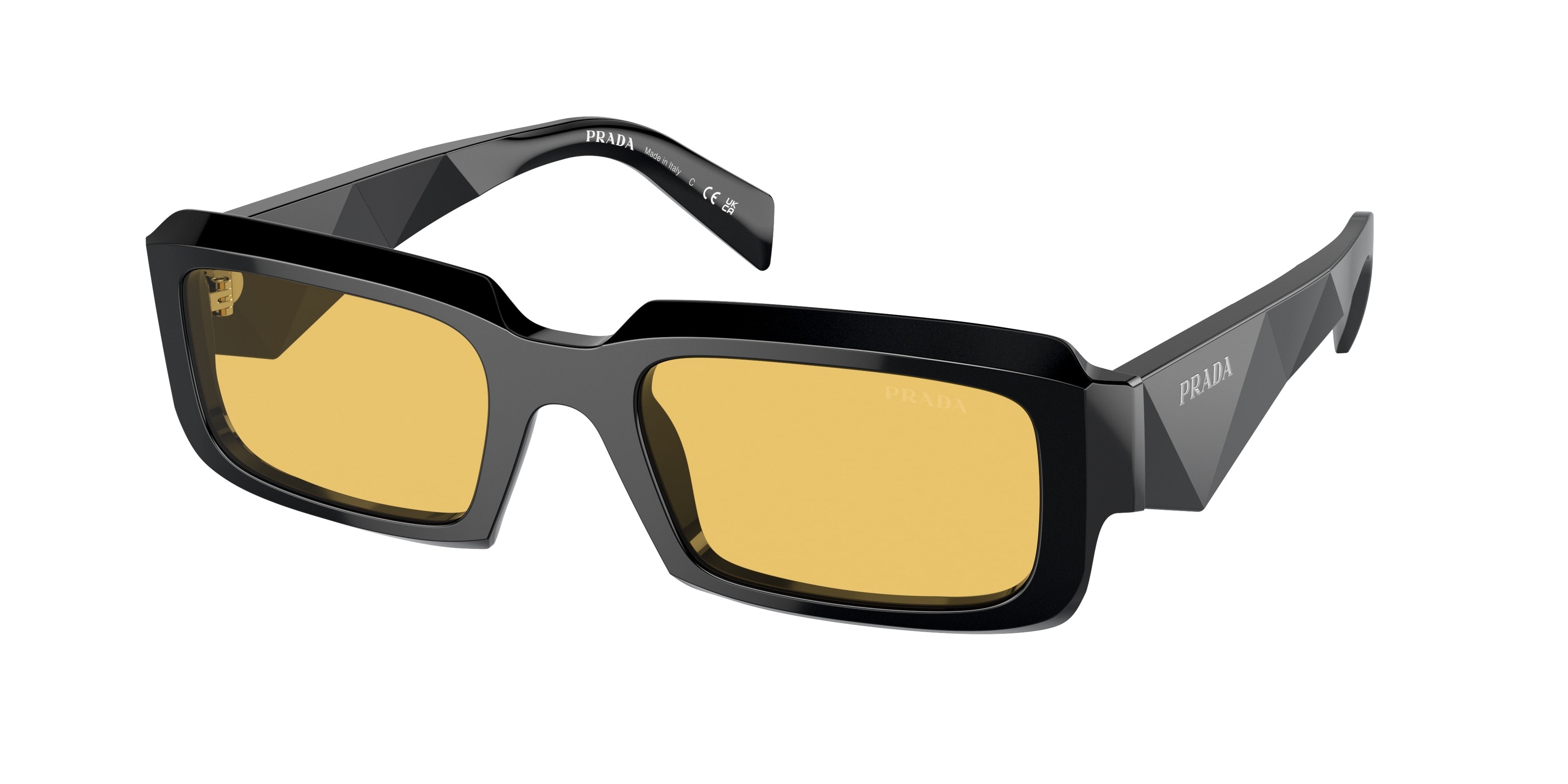 Prada PR27ZSF Irregular Sunglasses  16K70A-Black 55-145-19 - Color Map Black
