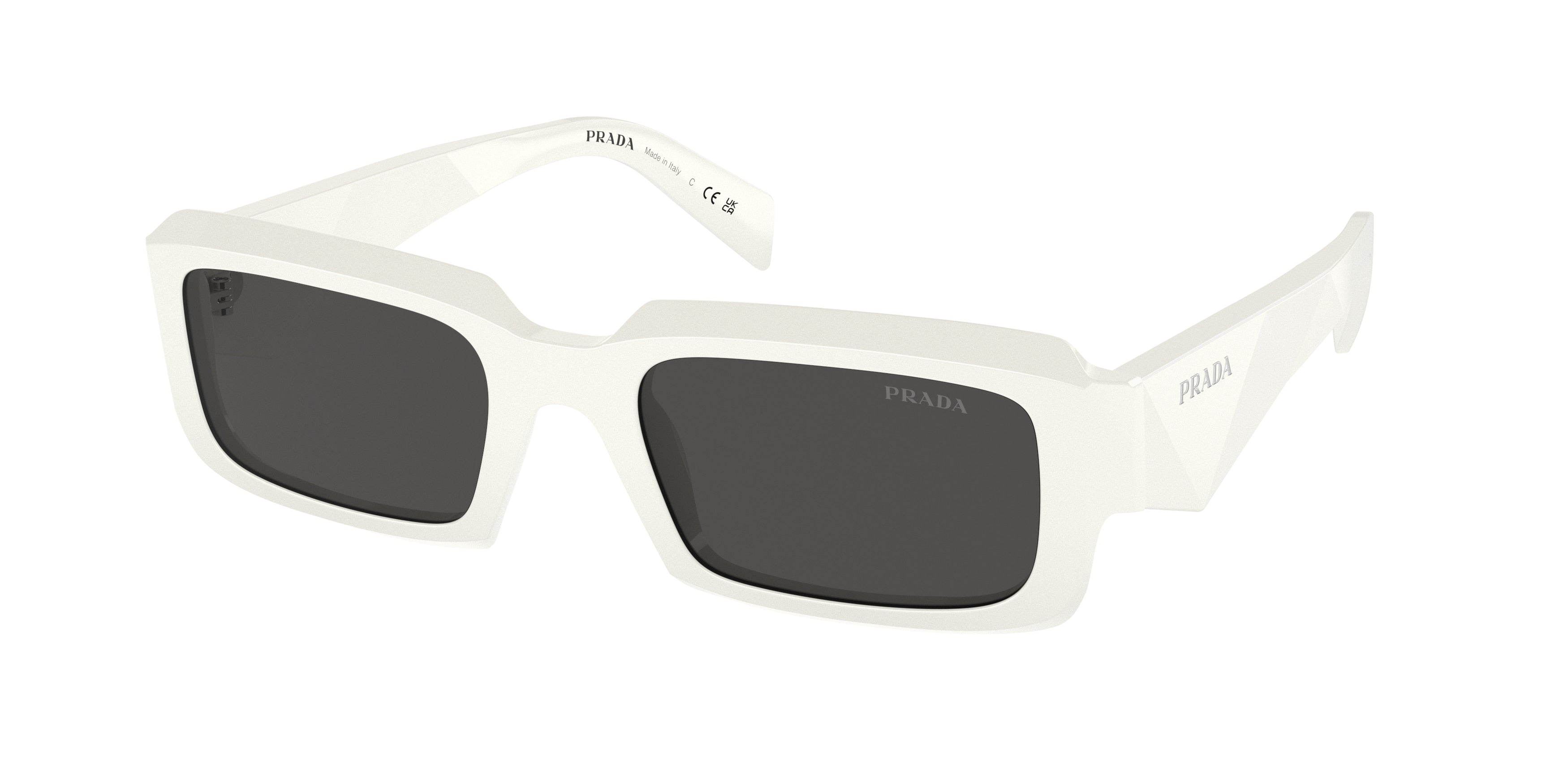 Prada PR27ZSF Irregular Sunglasses  17K08Z-Black/Talc 55-145-19 - Color Map Black