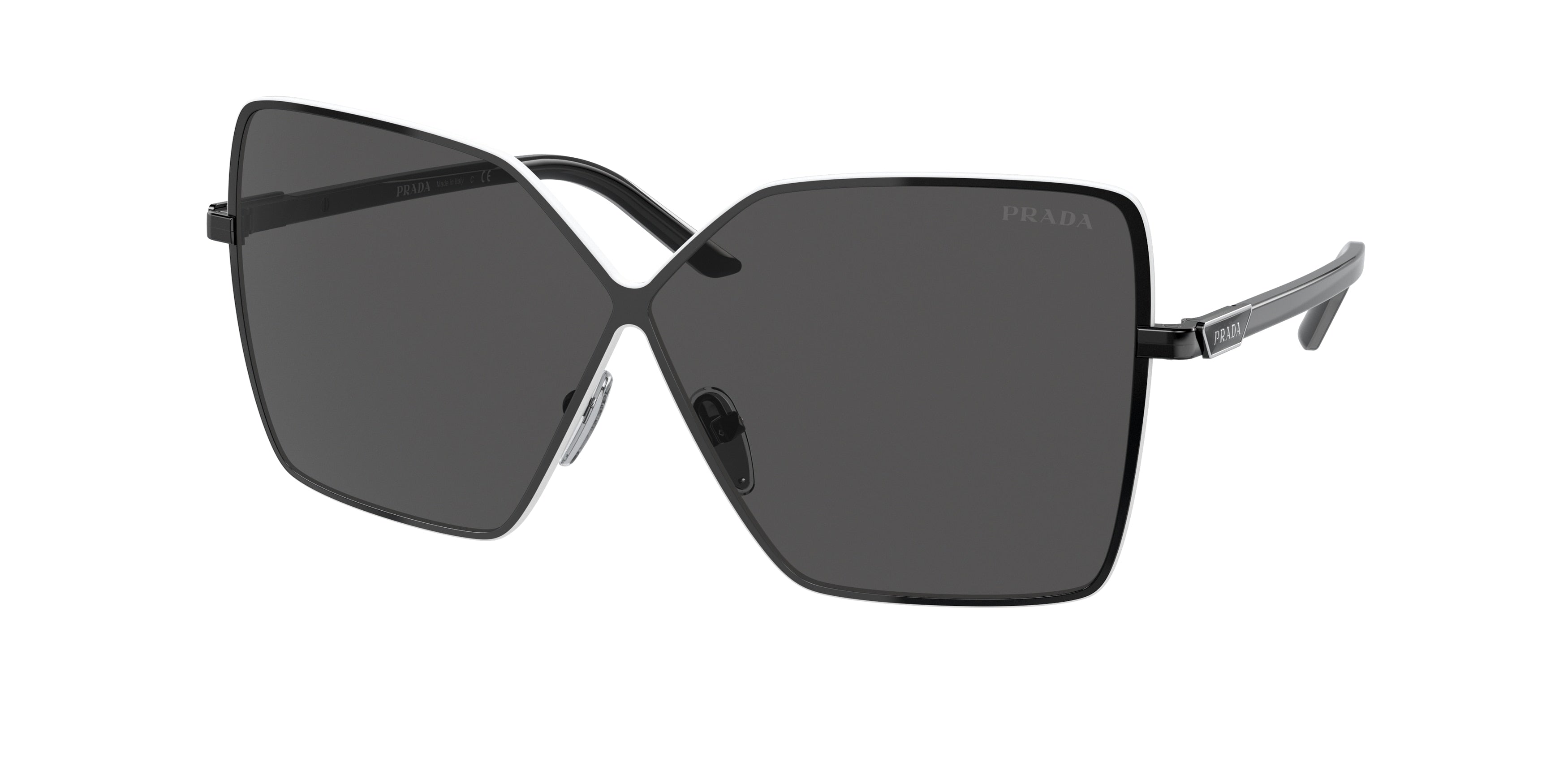 Prada PR50YS Square Sunglasses  1AB5S0-Black 64-135-4 - Color Map Black