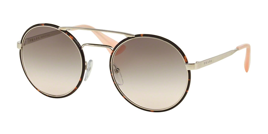 Prada CATWALK PR51SS Round Sunglasses  2AU4K0-SILVER/DARK HAVANA 54-22-135 - Color Map havana