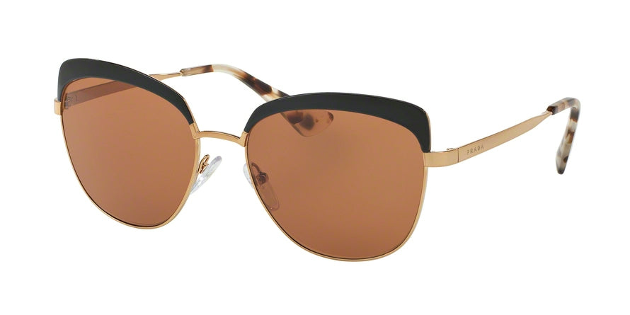 Prada PR51TS Square Sunglasses  LAX6N0-ANTIQUE GOLD/BLACK 56-17-140 - Color Map silver