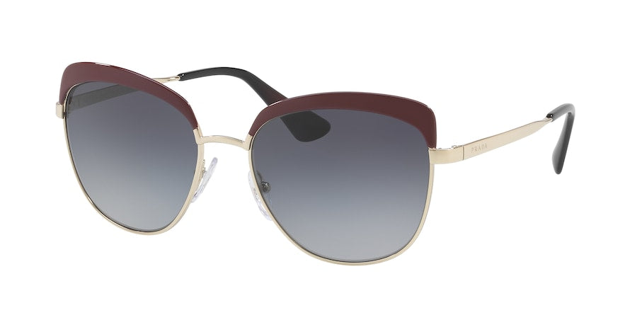 Prada PR51TS Square Sunglasses  VHW5W1-PALE GOLD/BORDEAUX 56-17-140 - Color Map bordeaux