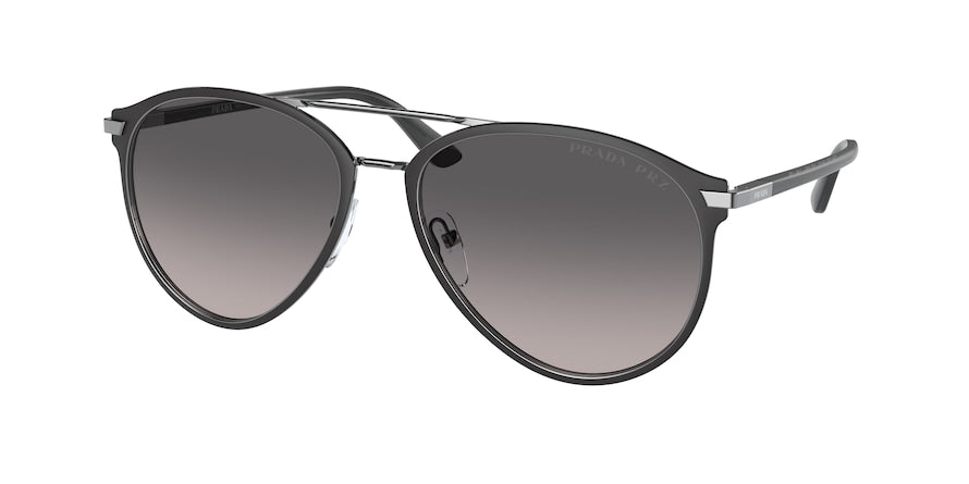 Prada PR51WS Pilot Sunglasses  02G09G-MATTE BLACK/GUNMETAL 59-17-145 - Color Map black