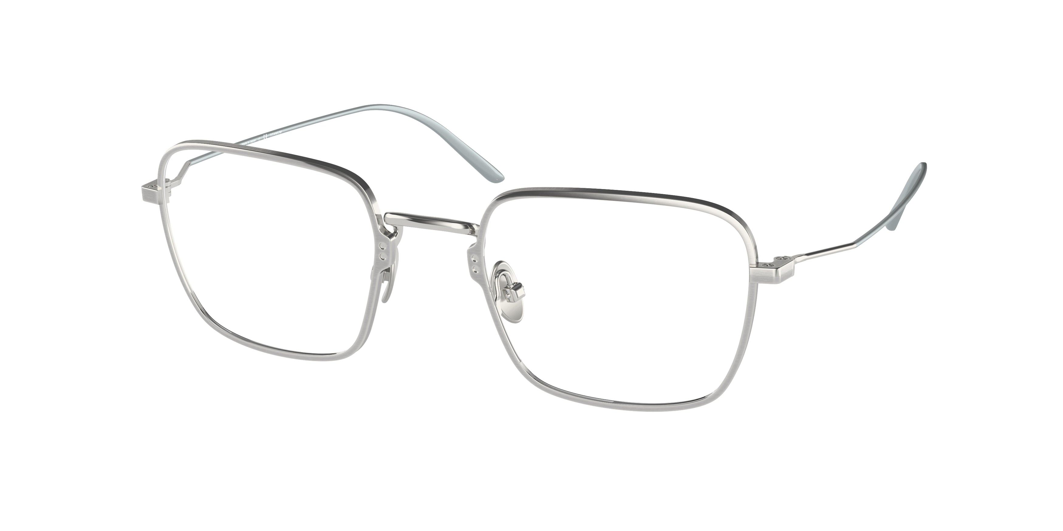 Prada PR51YV Pillow Eyeglasses  05Q1O1-Satin Titanium 52-145-22 - Color Map Grey