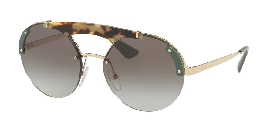 Prada PR52US Round Sunglasses  SZ60A7-PALE GOLD/MEDIUM HAVANA/GREEN 37-137-140 - Color Map havana