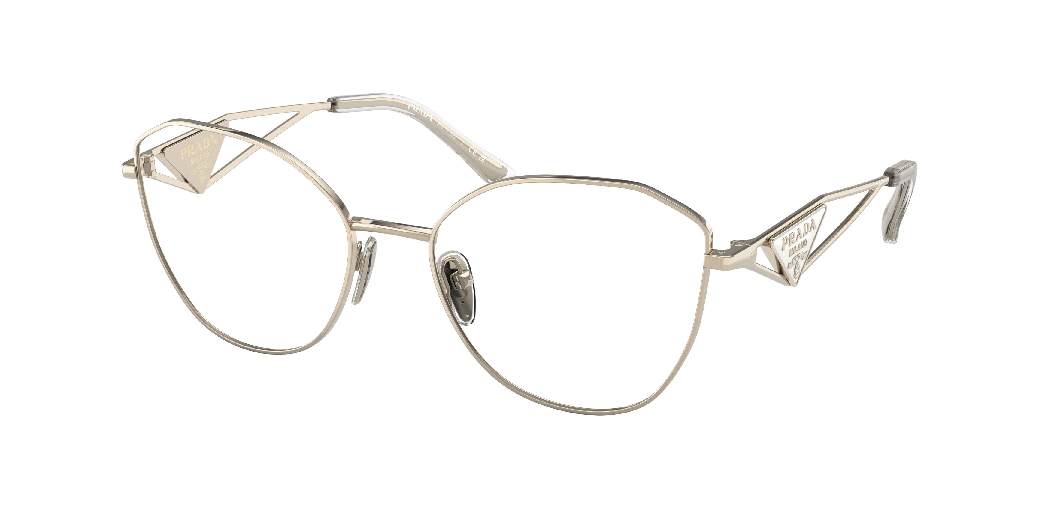 Prada PR52ZV Irregular Eyeglasses  ZVN1O1-Pale Gold 55-145-18 - Color Map Gold
