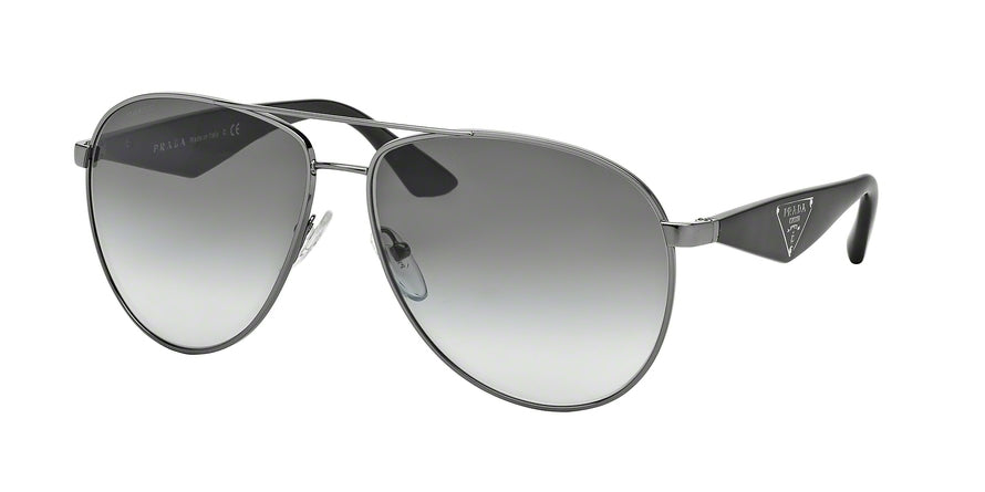 Prada TRIANGLE PR53QS Pilot Sunglasses  5AV0A7-GUNMETAL 60-13-140 - Color Map gunmetal